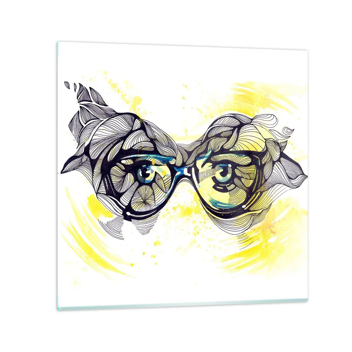 Glass picture - Through Blue Glasses - 50x50 cm