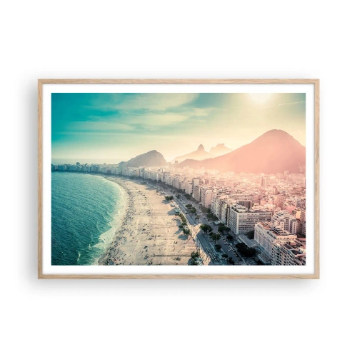 Poster in light oak frame - Eternal Holiday in Rio - 100x70 cm