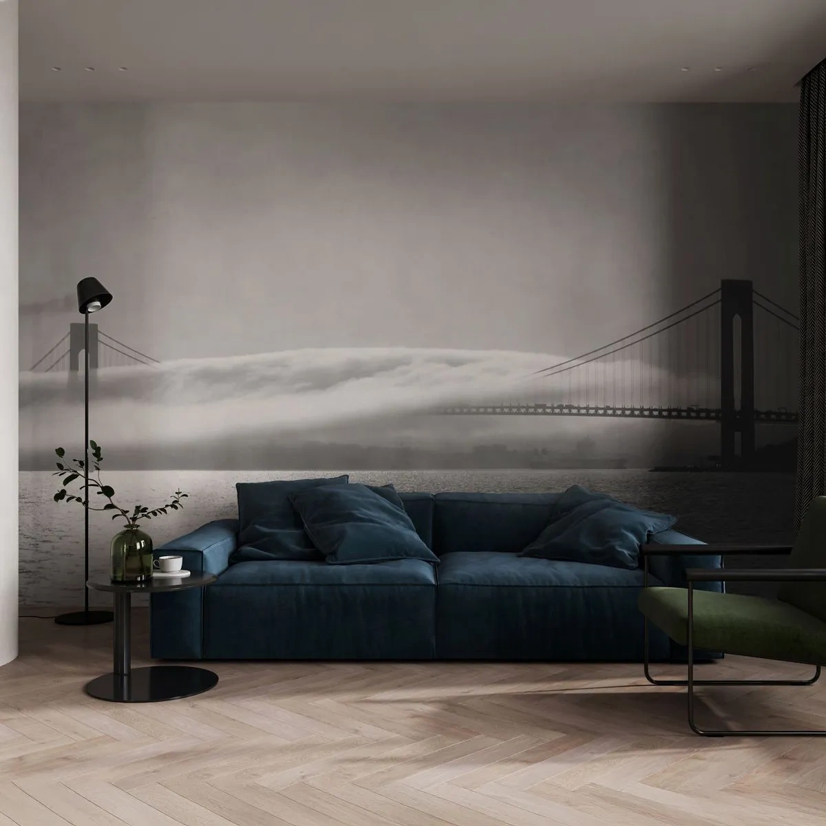 Self-Adhesive Photo Wallpaper Deluxe Sticker - Sailing through the Golden Gate - Landscape, Bridge, San Francisco - 450x315 cm