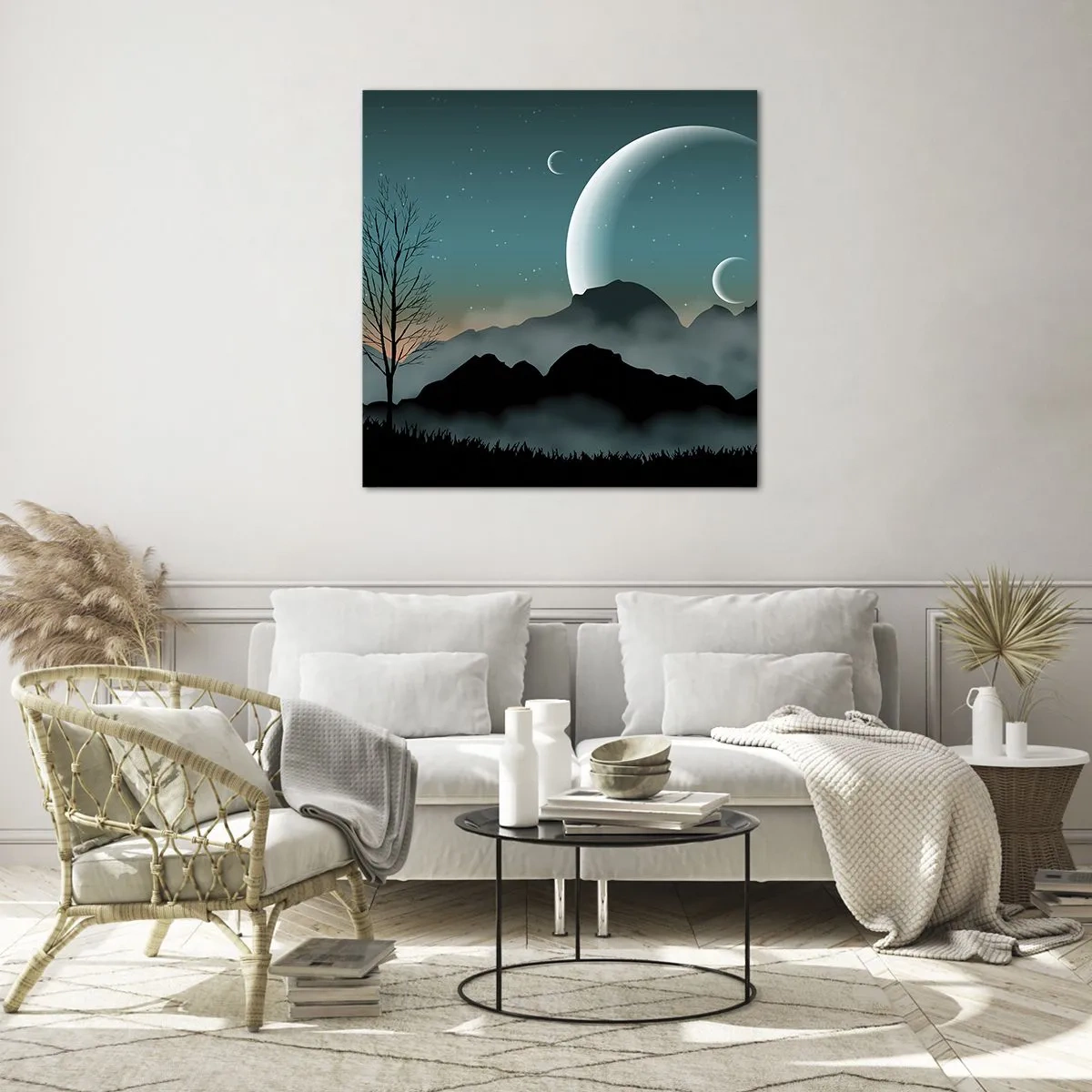 Glass picture - Carnival of a Starry Night - 50x50 cm