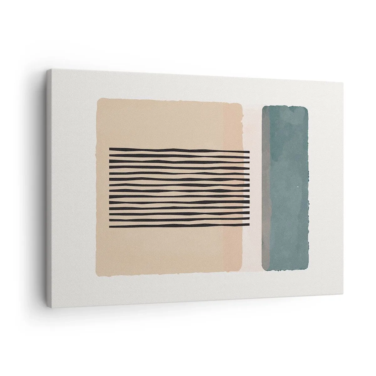Canvas picture - Minimalist geometric forms in beige and green shades - 70x50cm - All in Order - Modern wall decoration for the living room and bedroom ARTTOR