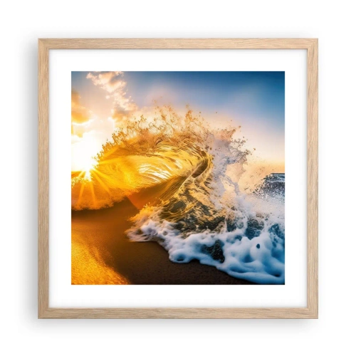 Poster in light oak frame - Playing with Sand - 40x40 cm