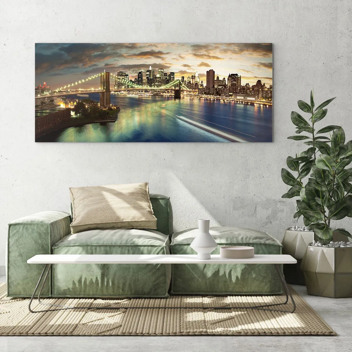 Glass picture - Starry Night over Manhattan - 90x30 cm