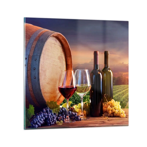 Glass picture - Here Life Is Full of Flavour - 70x70 cm