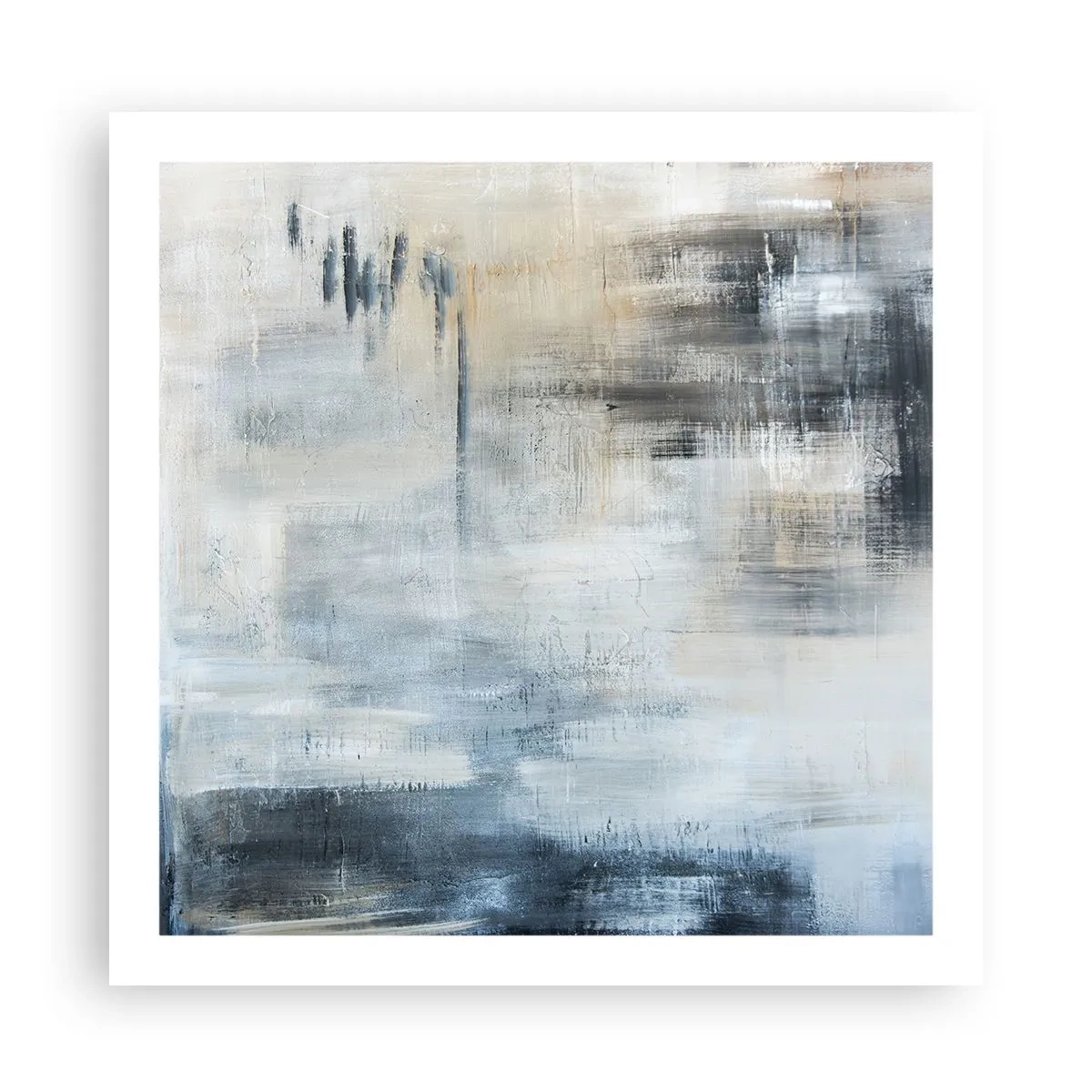 Poster - Behind the Curtain of Blue - 60x60 cm
