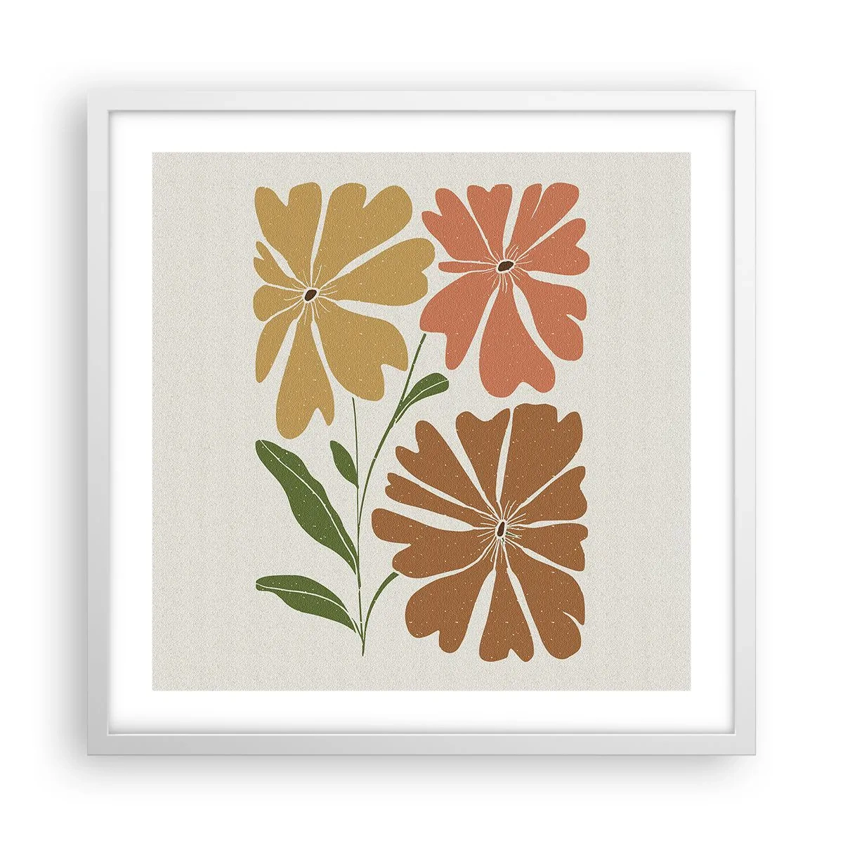 Poster in white frmae - Nature and Geometry - 50x50 cm