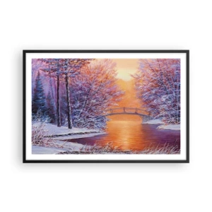 Poster in black frame - Let's Meet Here - 91x61 cm