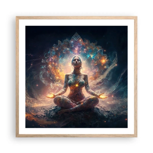 Poster in light oak frame - Good Energy Flow - 60x60 cm