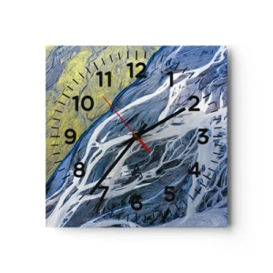 Wall clock - Clock on glass - Cave Paintings of Nature - 30x30 cm