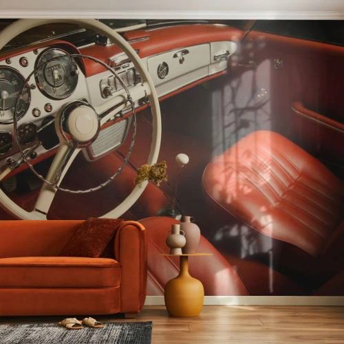 Photo Wallpaper Premium Sand - Luxury Vintage Style - Car, Classic, Automotive - 100x70 cm