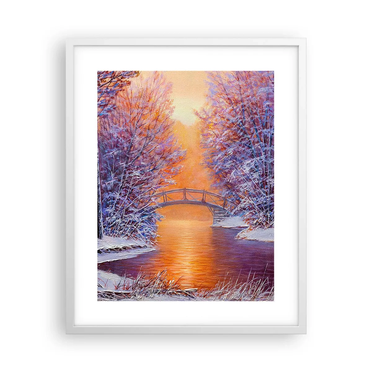 Poster in white frmae - Let's Meet Here - 40x50 cm