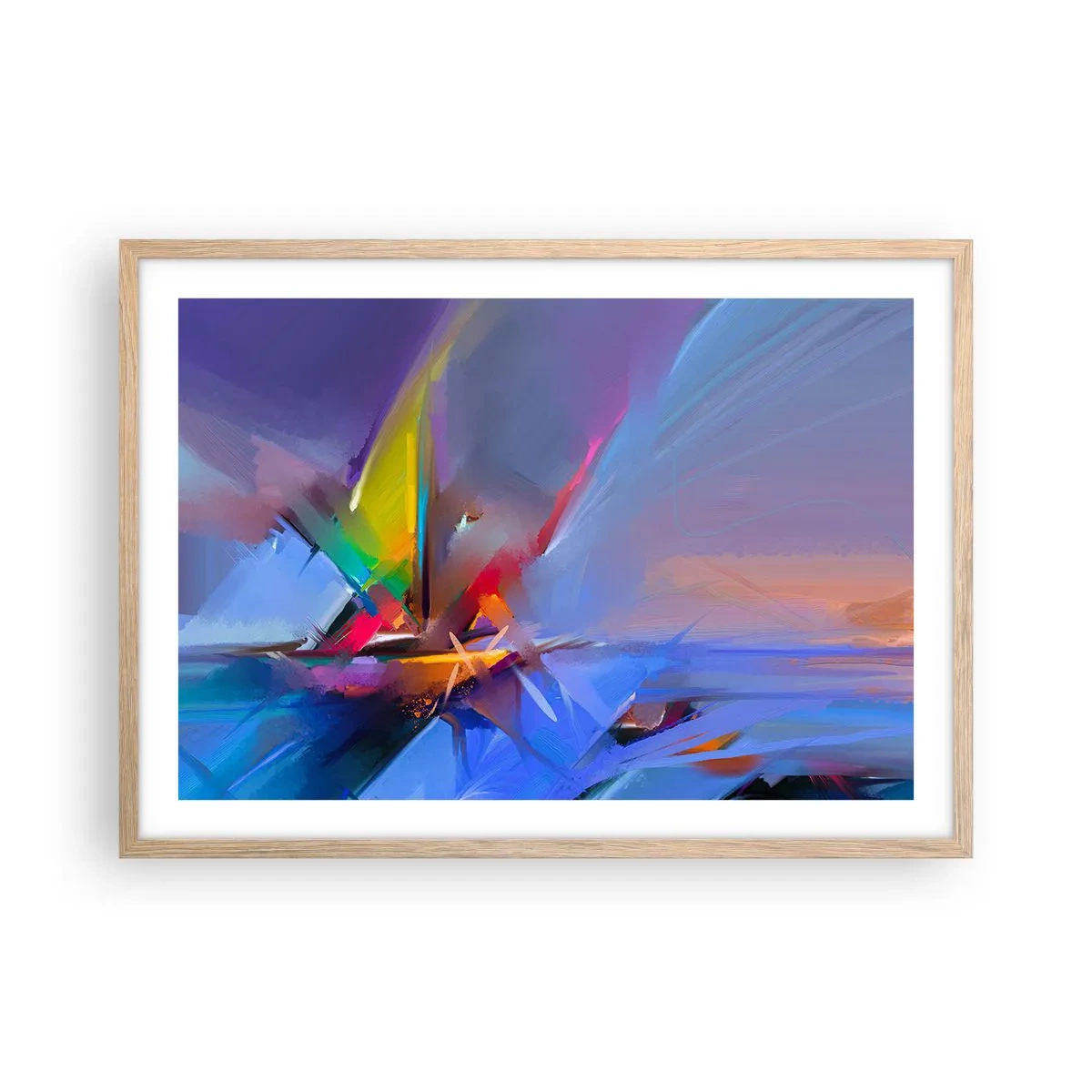 Poster in light oak frame - Flew like s Bird - 70x50 cm