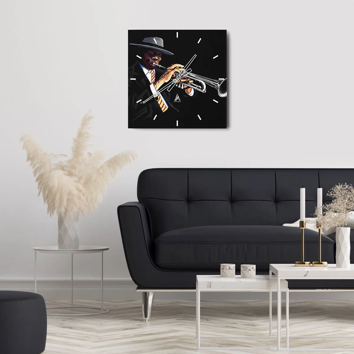 Wall clock - Clock on glass - Charm of Old School - 30x30 cm