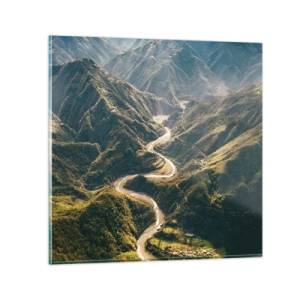 Glass picture - Straight from the Heart of the Mountains - 70x70 cm