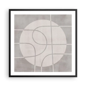 Poster in black frame - Circular and Straight - 60x60 cm