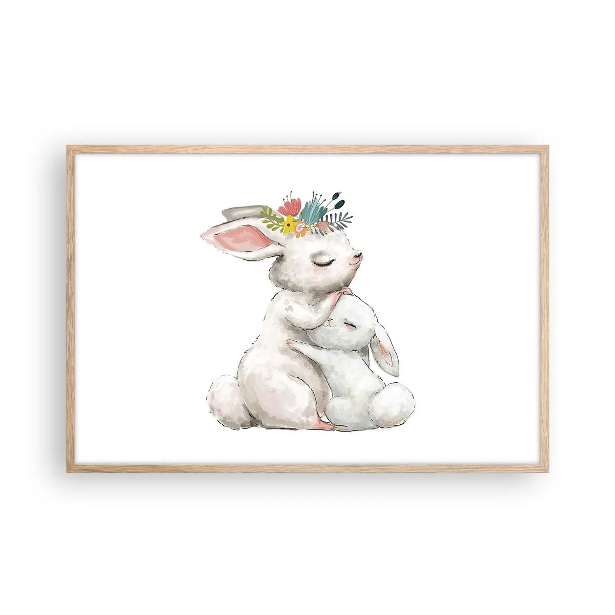 Poster in light oak frame - There's No Place Like at Mum's - 91x61 cm