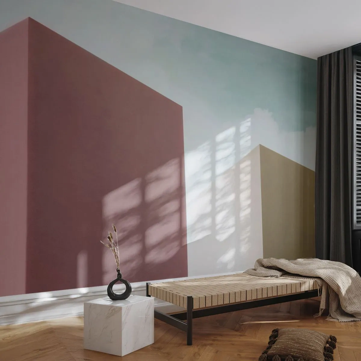 Photo Wallpaper Standard Eco - Geometry of a Sunny summer - Buildings, Architecture, Three-dimensional - 150x105 cm