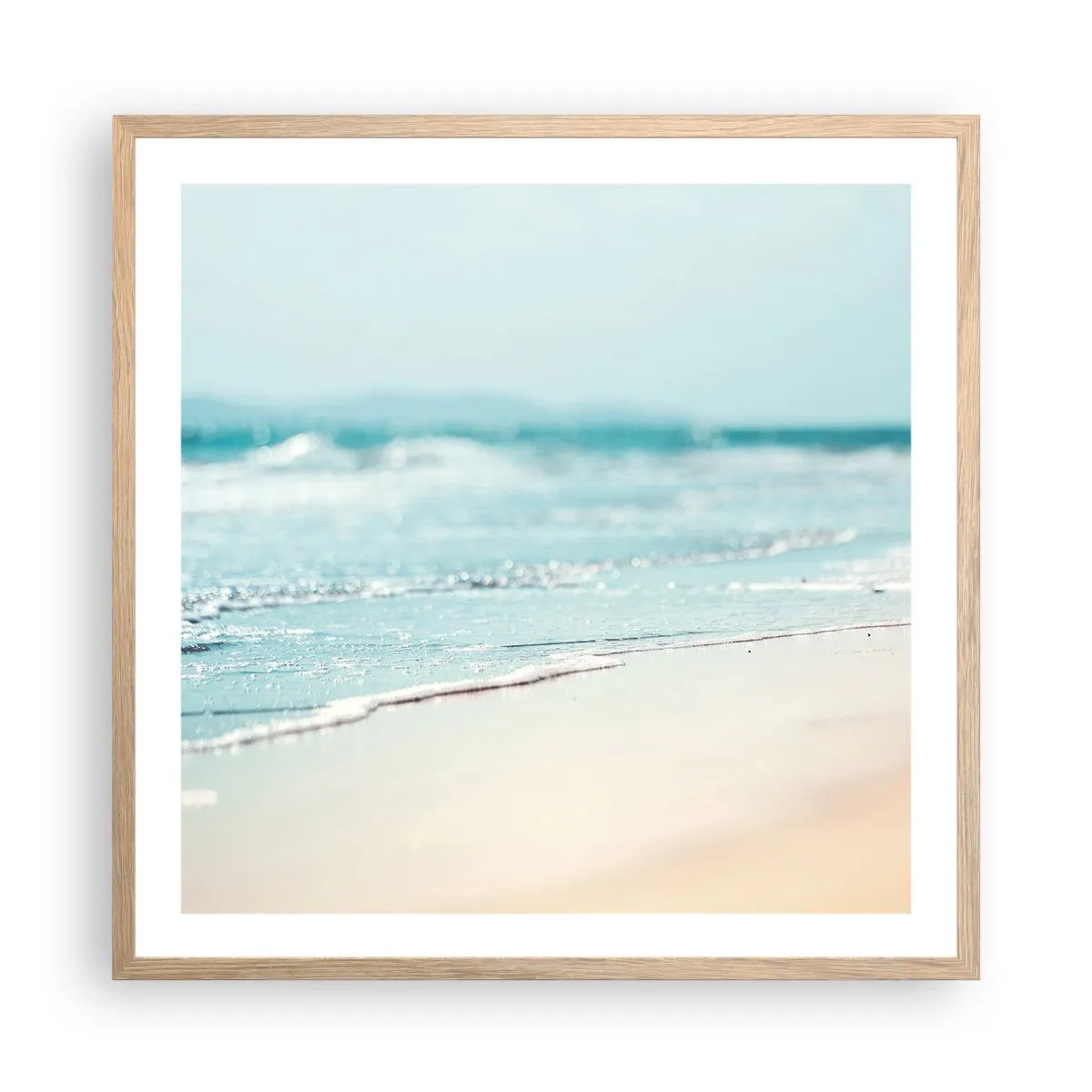 Poster in light oak frame - Warmth and Breeze - 60x60 cm