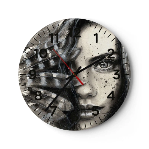 Wall clock - Clock on glass - Wild Beauty - 30x30 cm