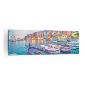 Canvas picture - Colourful Evening in a Port - 160x50 cm
