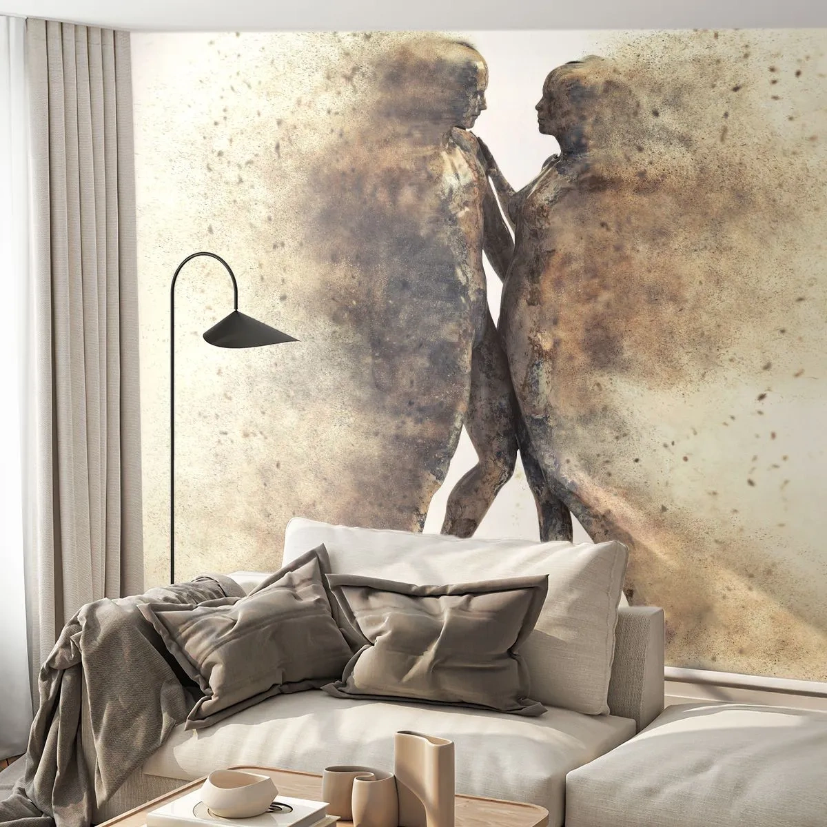 Custom Wallpaper Standard Eco - From Dust They Rose to Love - Abstraction, Woman and Man, Love