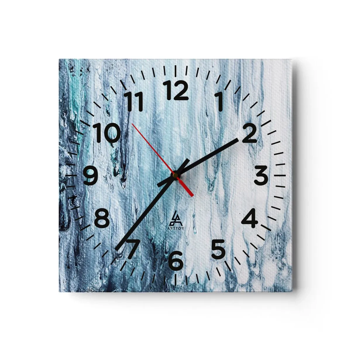 Wall clock - Clock on glass - Blue Icicles - 30x30 cm