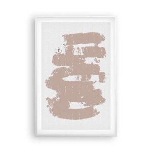 Poster in white frmae - Abstract in Delicate Pink - 61x91 cm