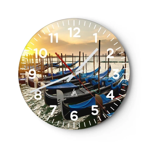 Wall clock - Clock on glass - Before Hustle and Bustle - 30x30 cm