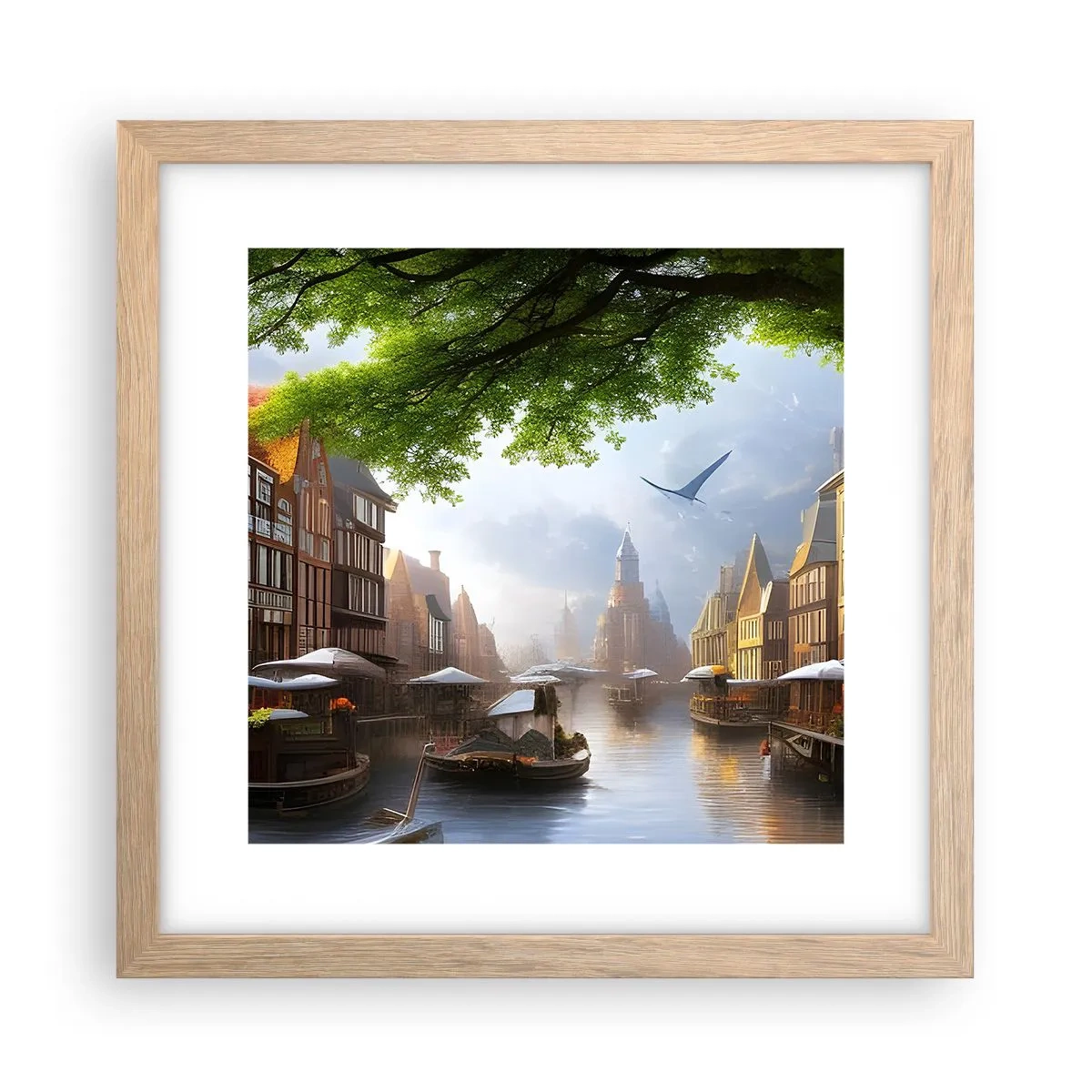 Poster in light oak frame - Dutch Urban Landscape - 30x30 cm