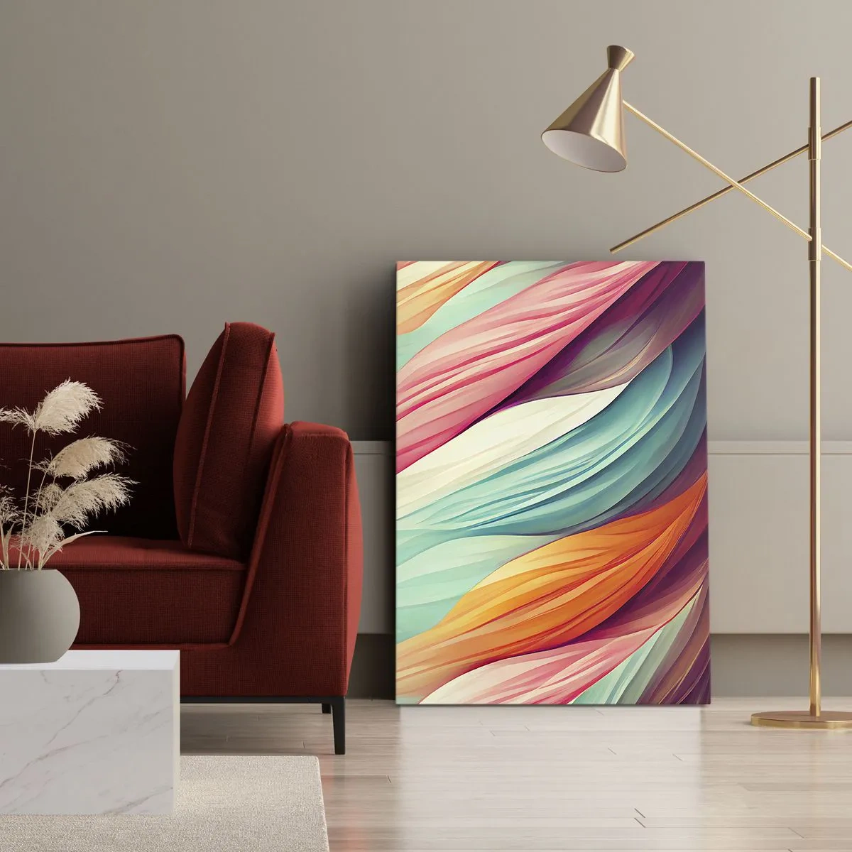 Canvas picture - Rainbow Knot - 55x100 cm
