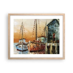 Poster in light oak frame - Calm Return - 50x40 cm