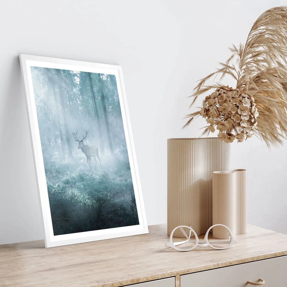 Poster in white frmae - Morning Round of the Estate - 70x100 cm