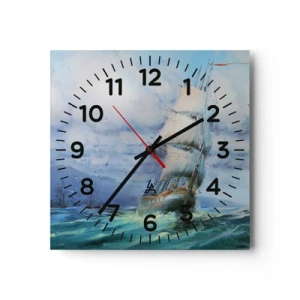 Wall clock - Clock on glass - Happy Winds - 40x40 cm