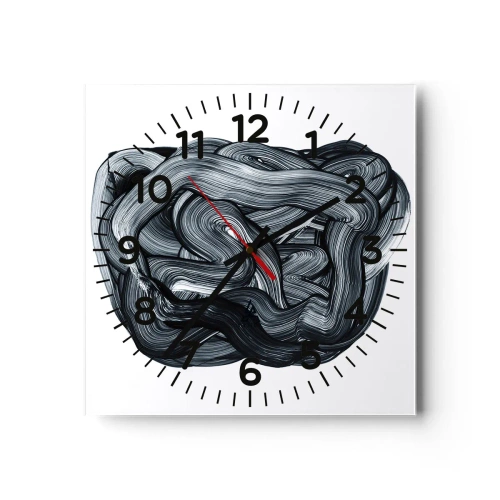 Wall clock - Clock on glass - It's Not So simple - 40x40 cm