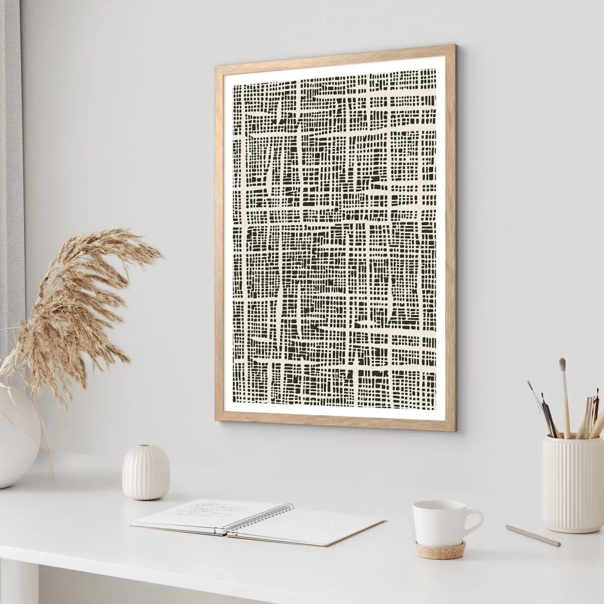 Poster in light oak frame - Woven Composition - 61x91 cm