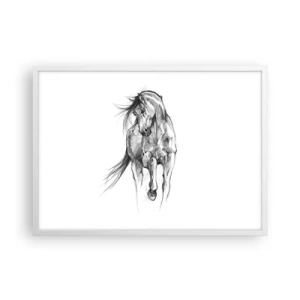 Poster in white frmae - In a Graceful Trot - 70x50 cm