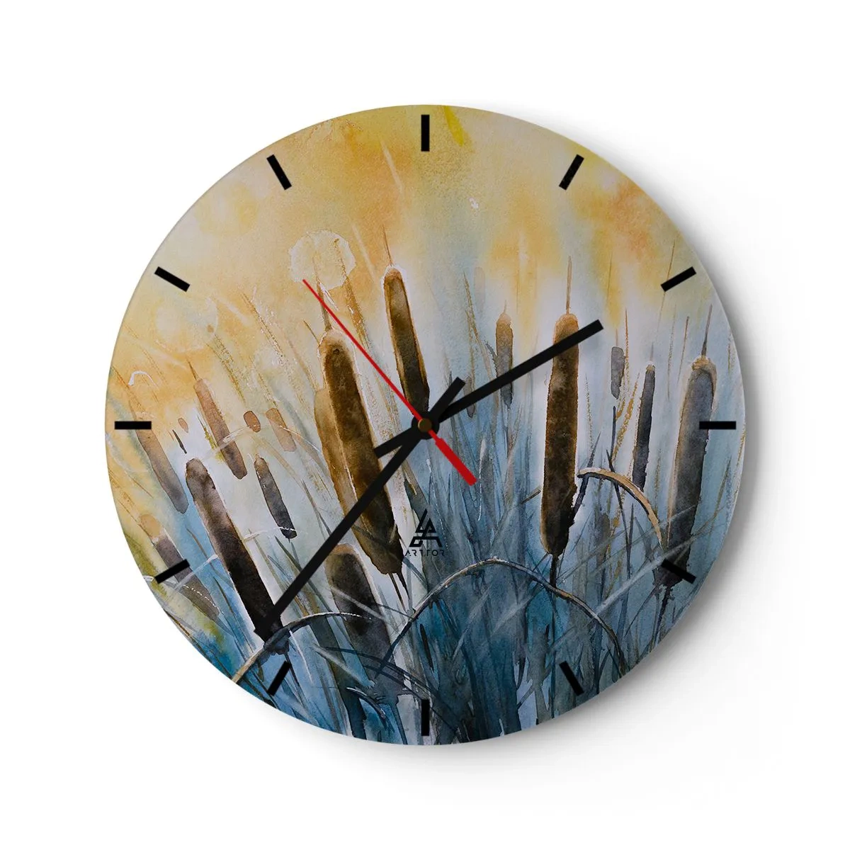 Wall clock - Clock on glass - Coolness of Water, Heat of the Sun - 40x40 cm