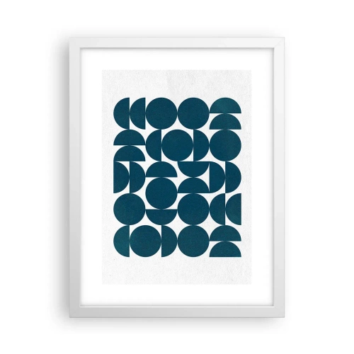 Poster in white frmae - Circles and Semicircles - 30x40 cm