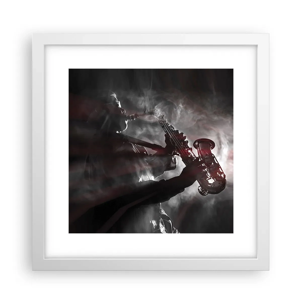 Poster in white frmae - Lost in the Fog of Jazz - 30x30 cm
