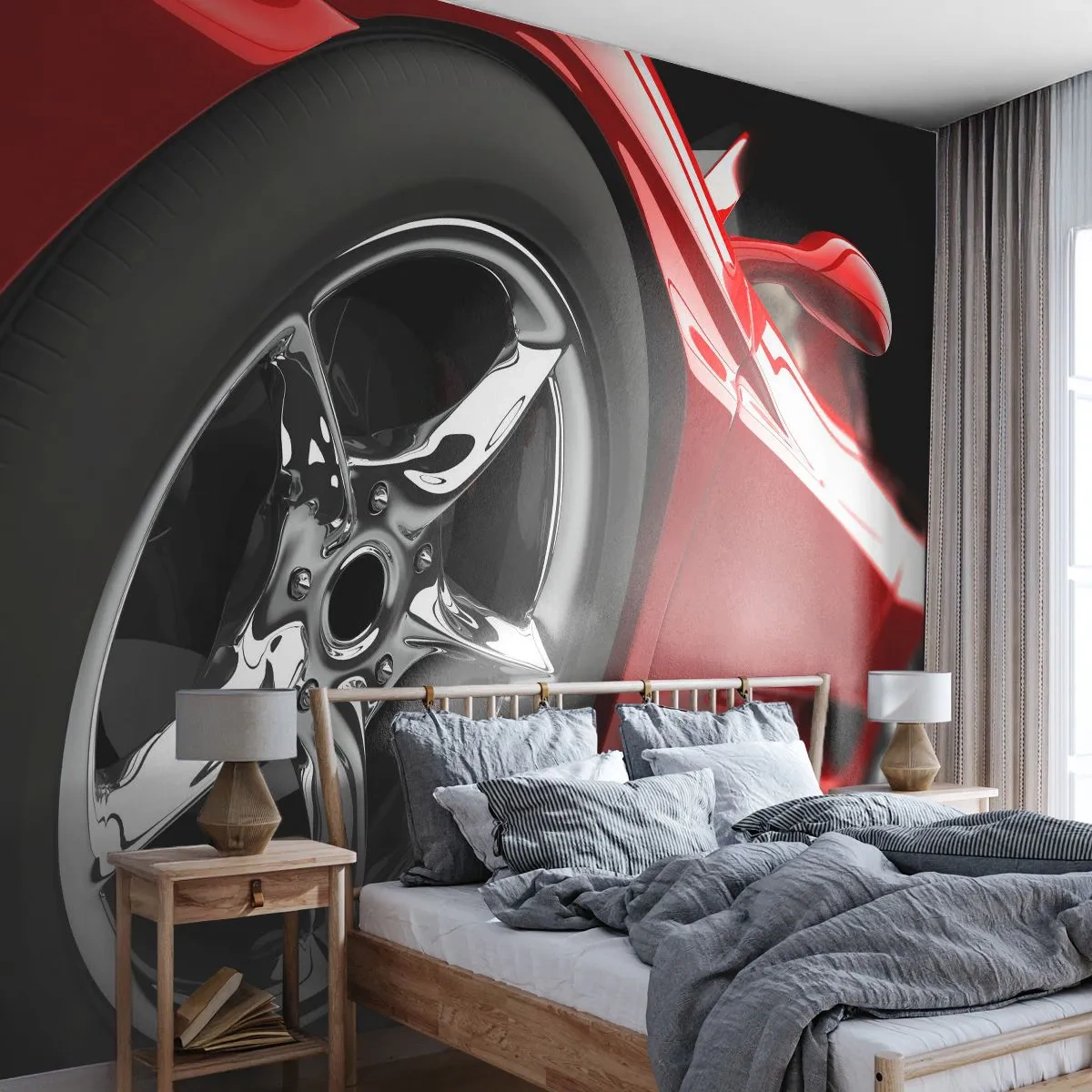 Photo Wallpaper Premium Canvas - Born to Be Fast - Automotive, Sports car, Rim - 250x175 cm