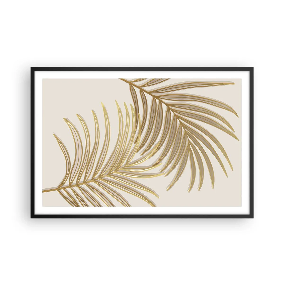 Poster in black frame - Golden Palm! - 91x61 cm