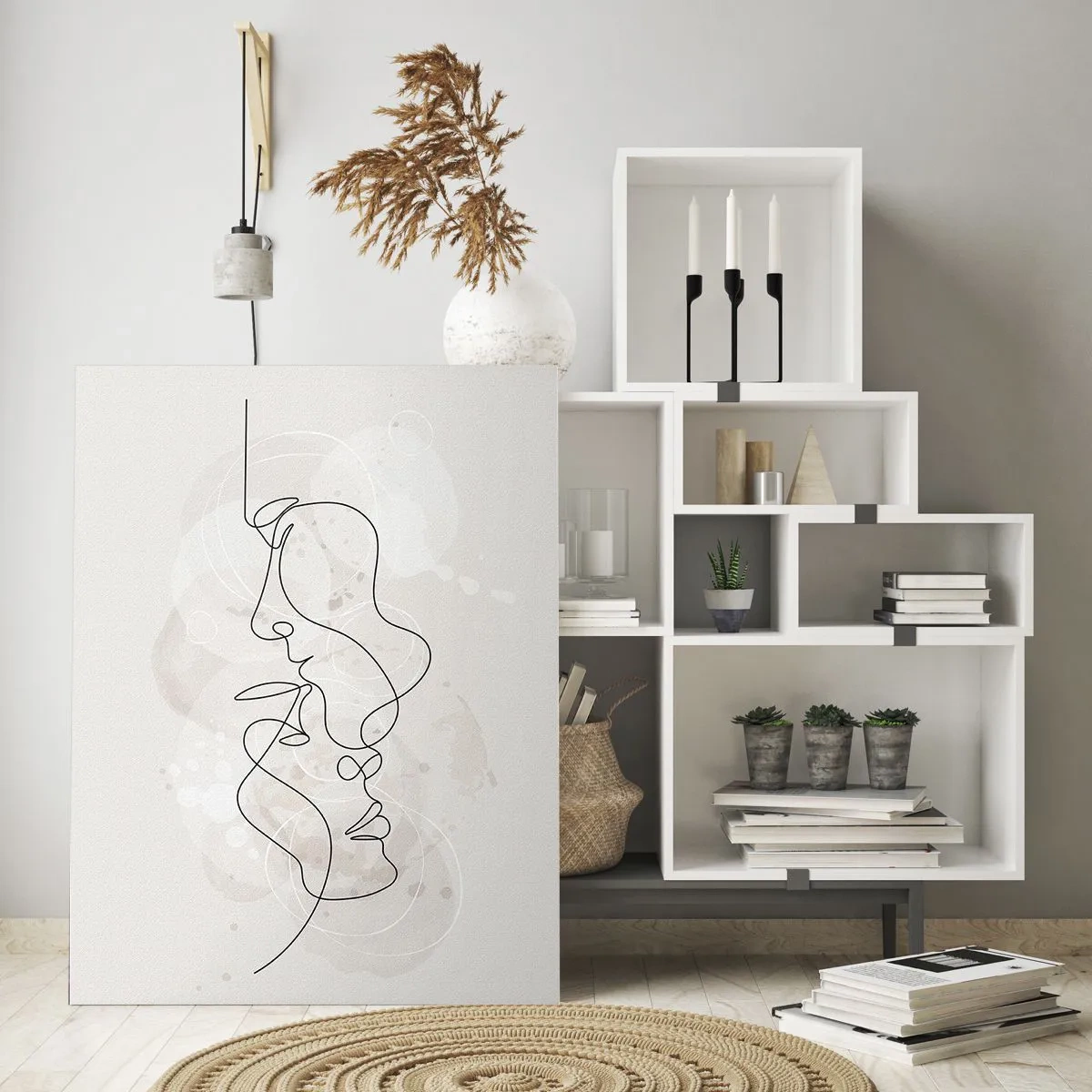 Glass picture - Tangled up in an Embrace - 50x70 cm