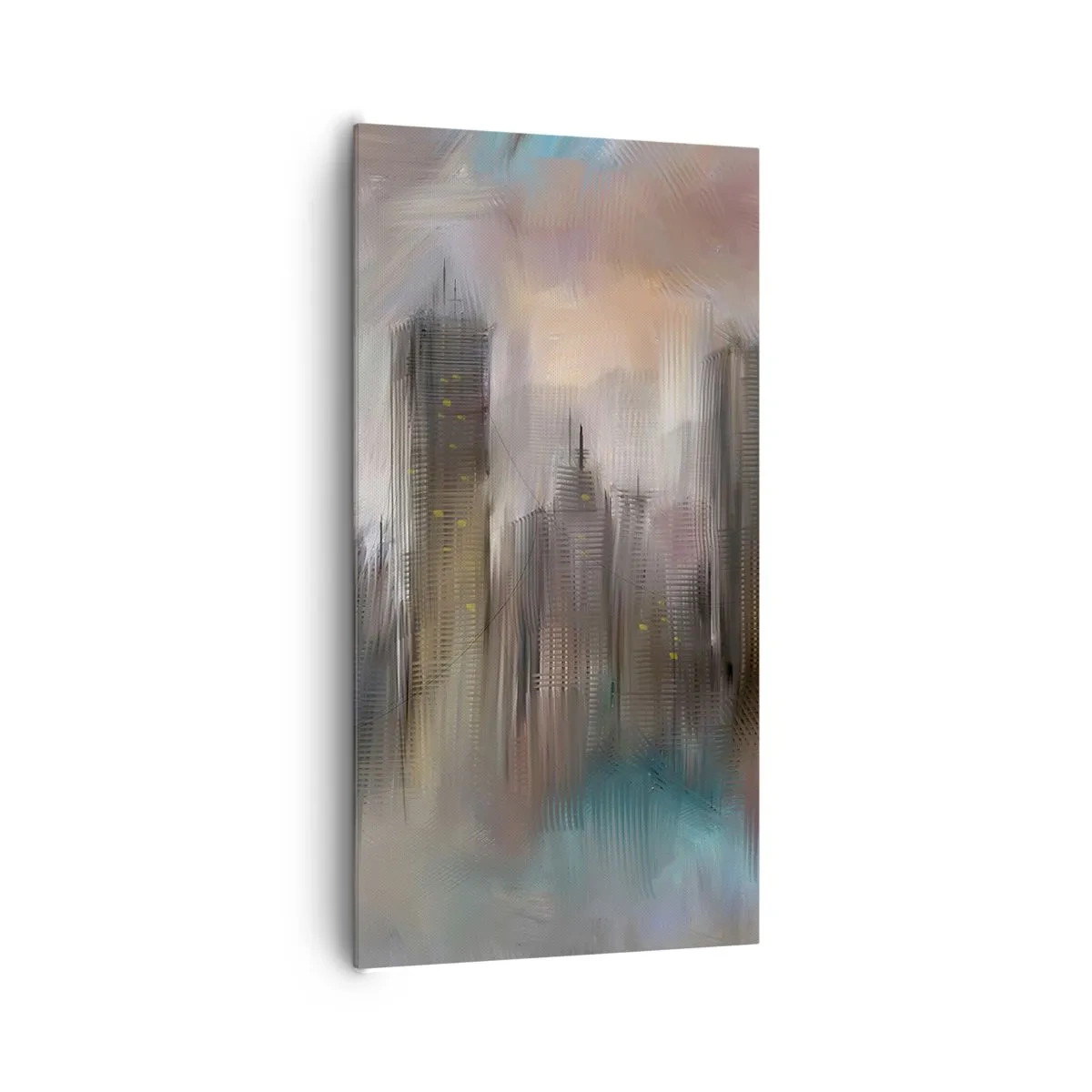 Canvas picture - Composition of Steel, Stone and Fog - 65x120 cm