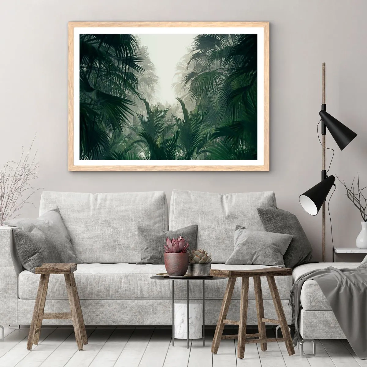 Poster in light oak frame - Tropical Secret - 70x50 cm