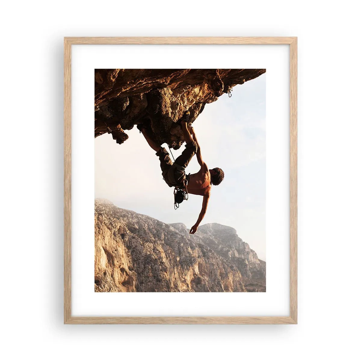 Poster in light oak frame - The Whole World on a Sharp Cliff - 40x50 cm