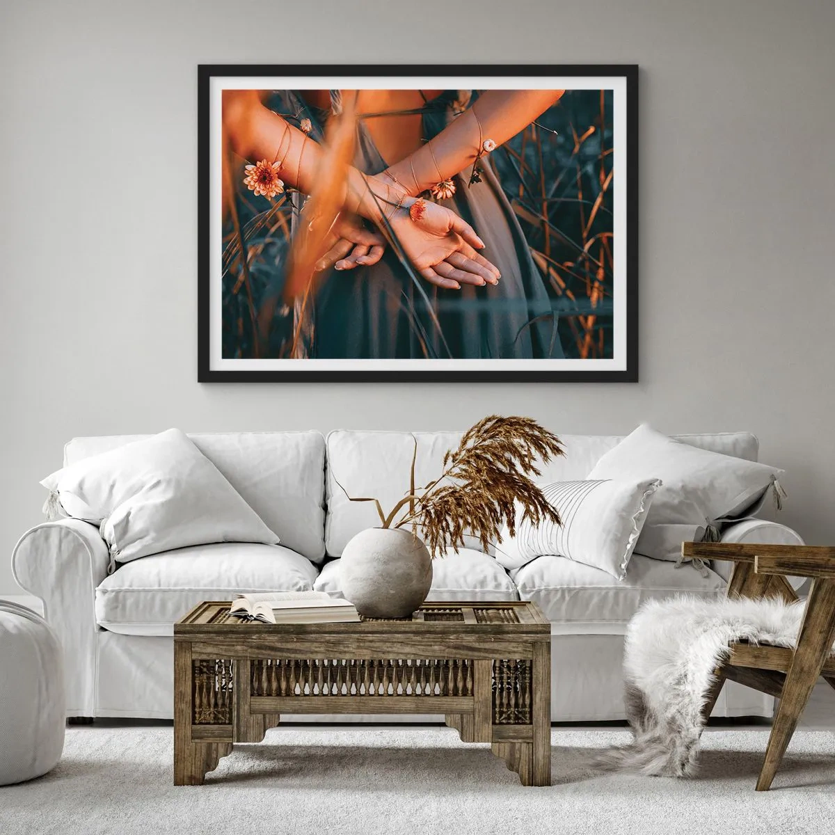 Poster in black frame - Connected with Nature - 40x30 cm