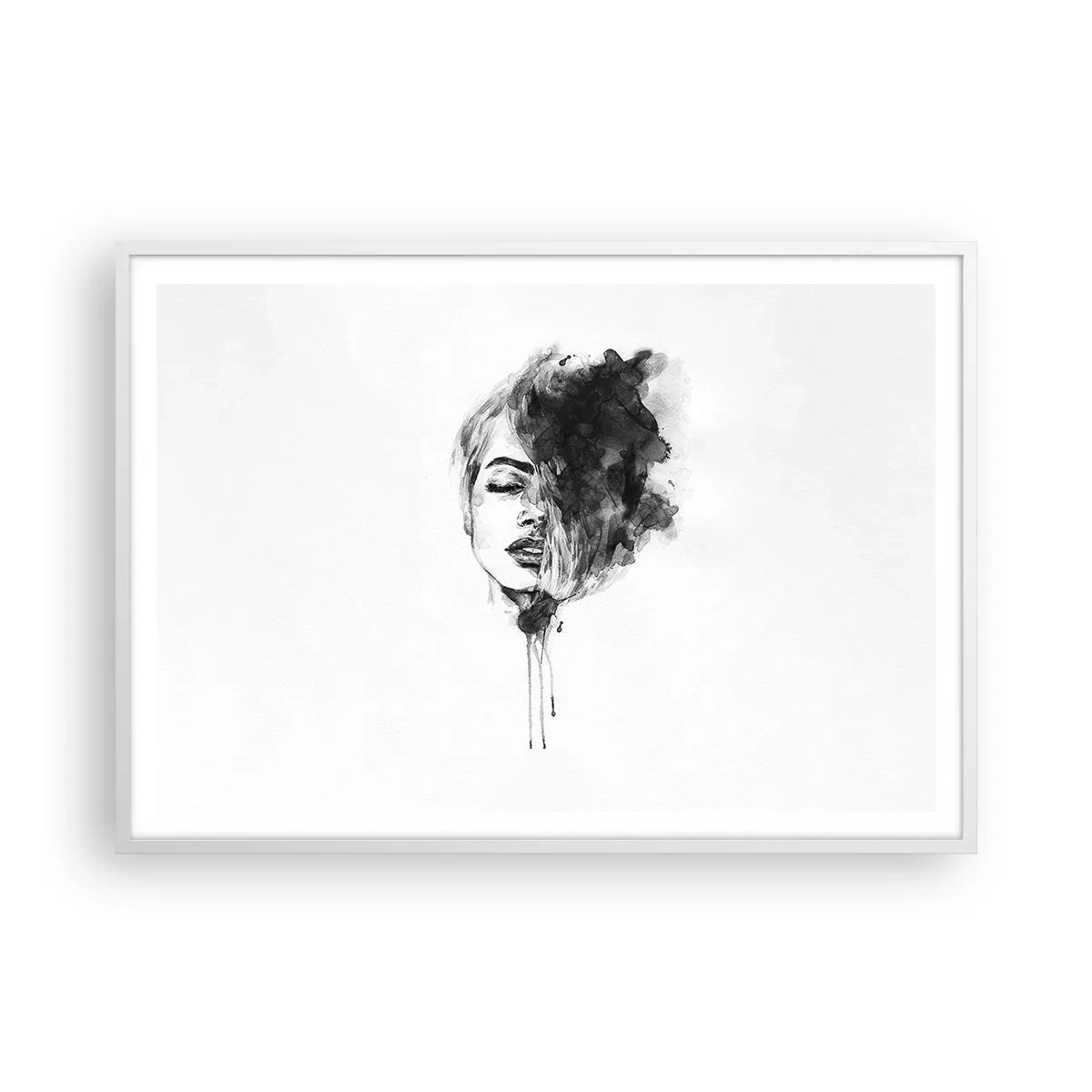 Poster in white frmae - What Does a Girl Dream about? - 100x70 cm