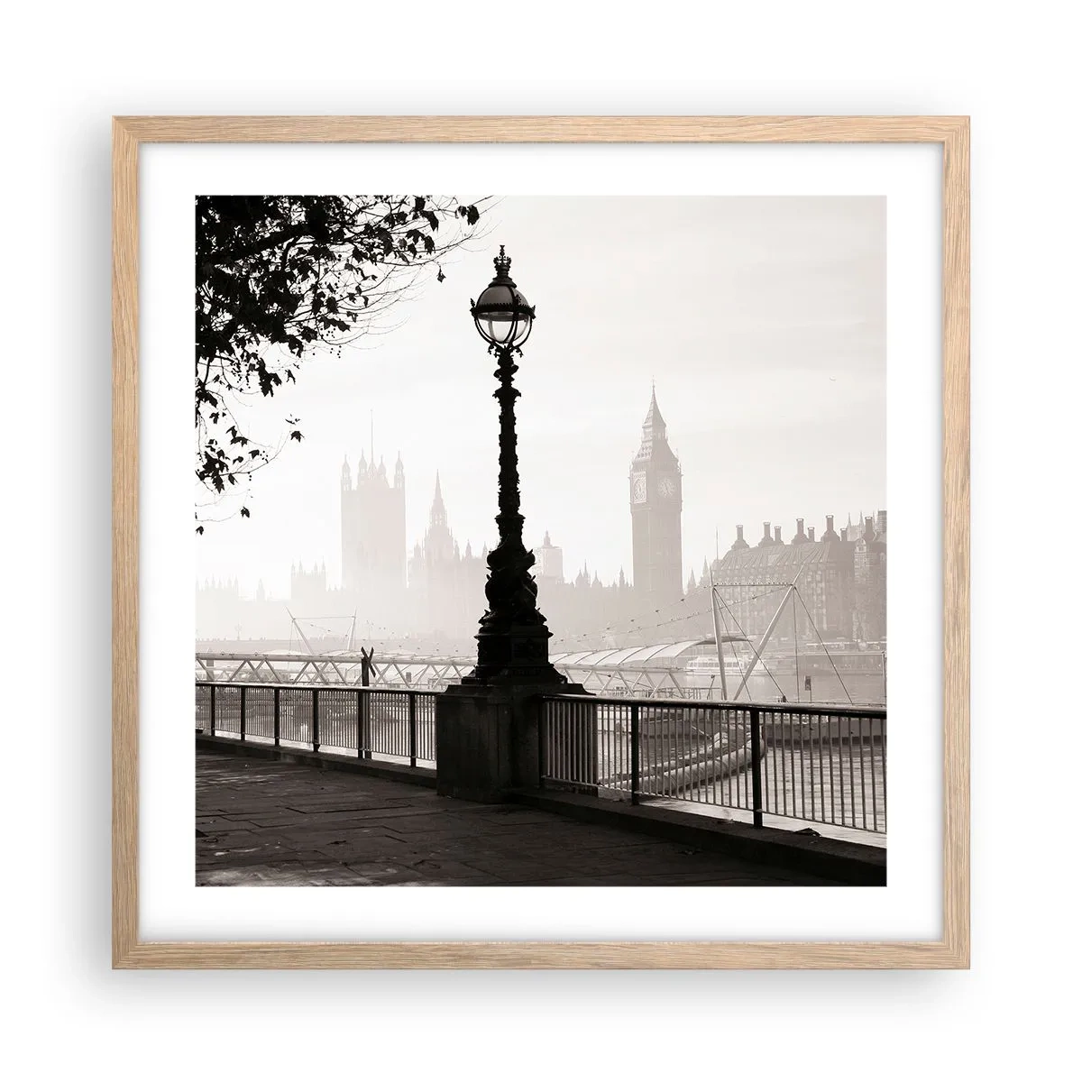 Poster in light oak frame - London Morning - 50x50 cm