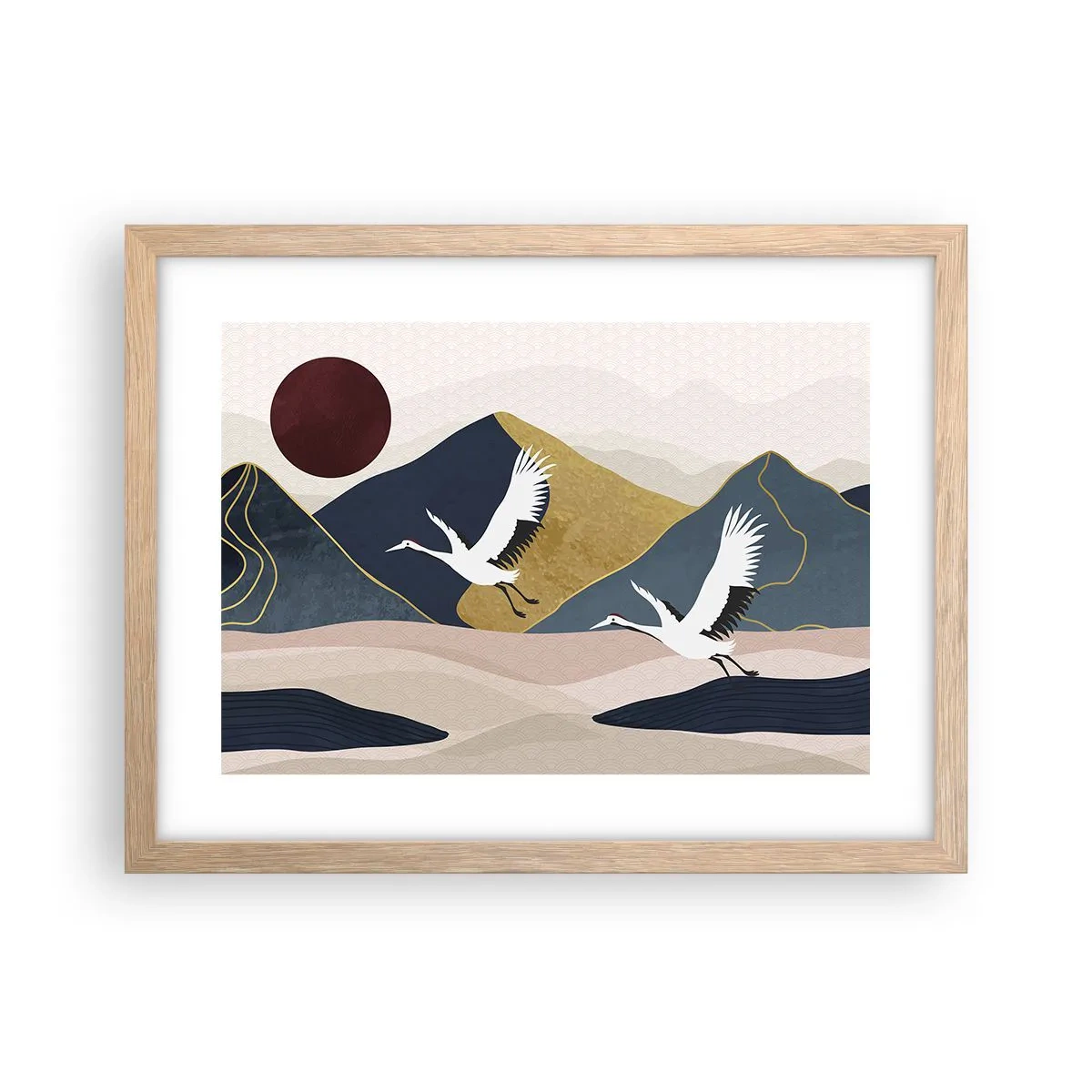 Poster in light oak frame - Another Day Has Flown By - 40x30 cm