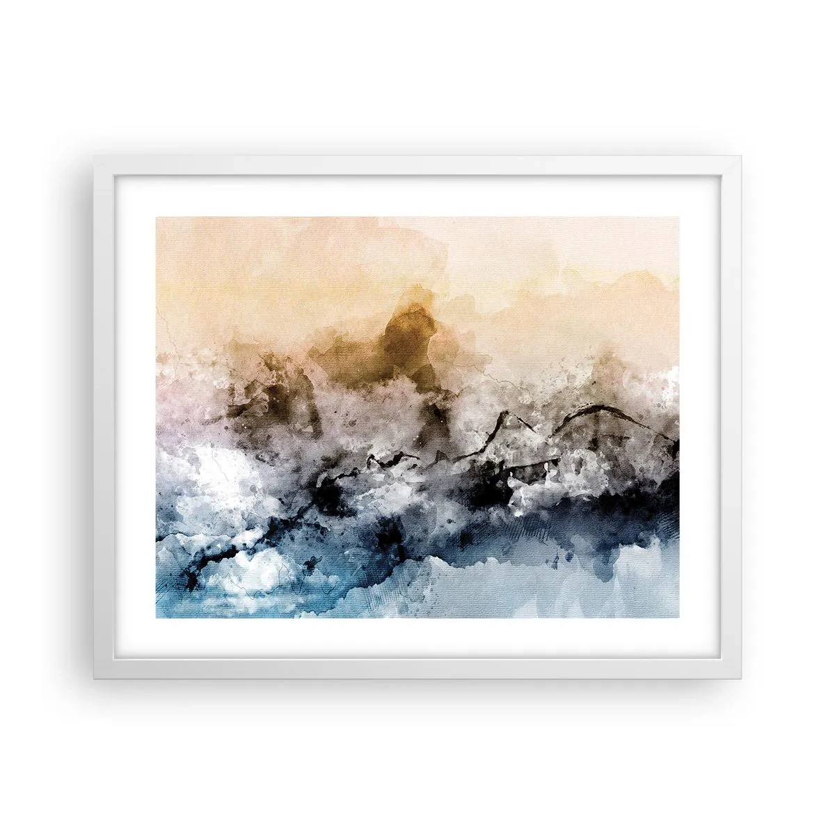 Poster in white frmae - Drowned in Fog - 50x40 cm